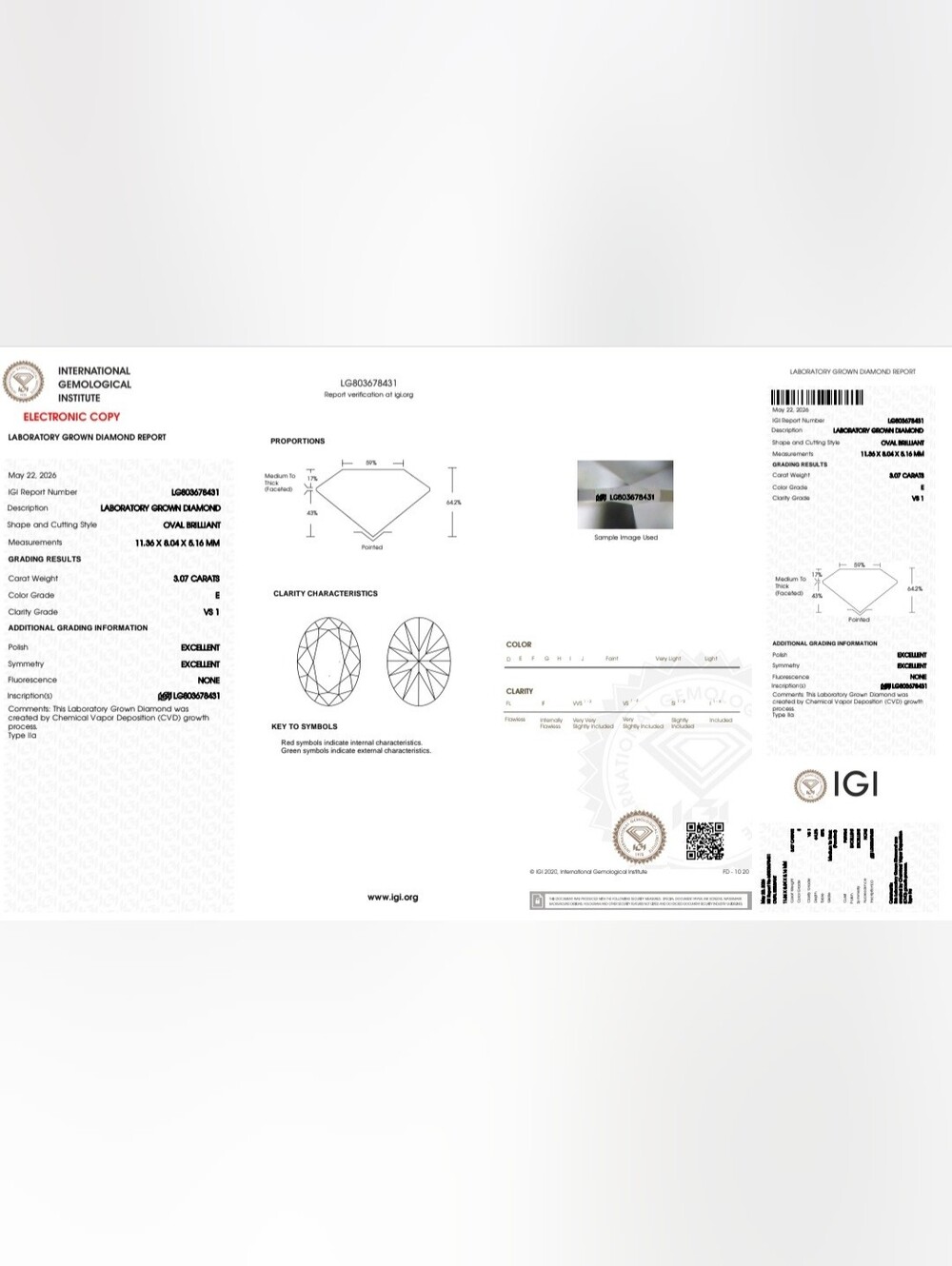 New 3ct IGI Certified Lab Grown Diamond Ring, 14K White Gold. - Picture 13 of 13